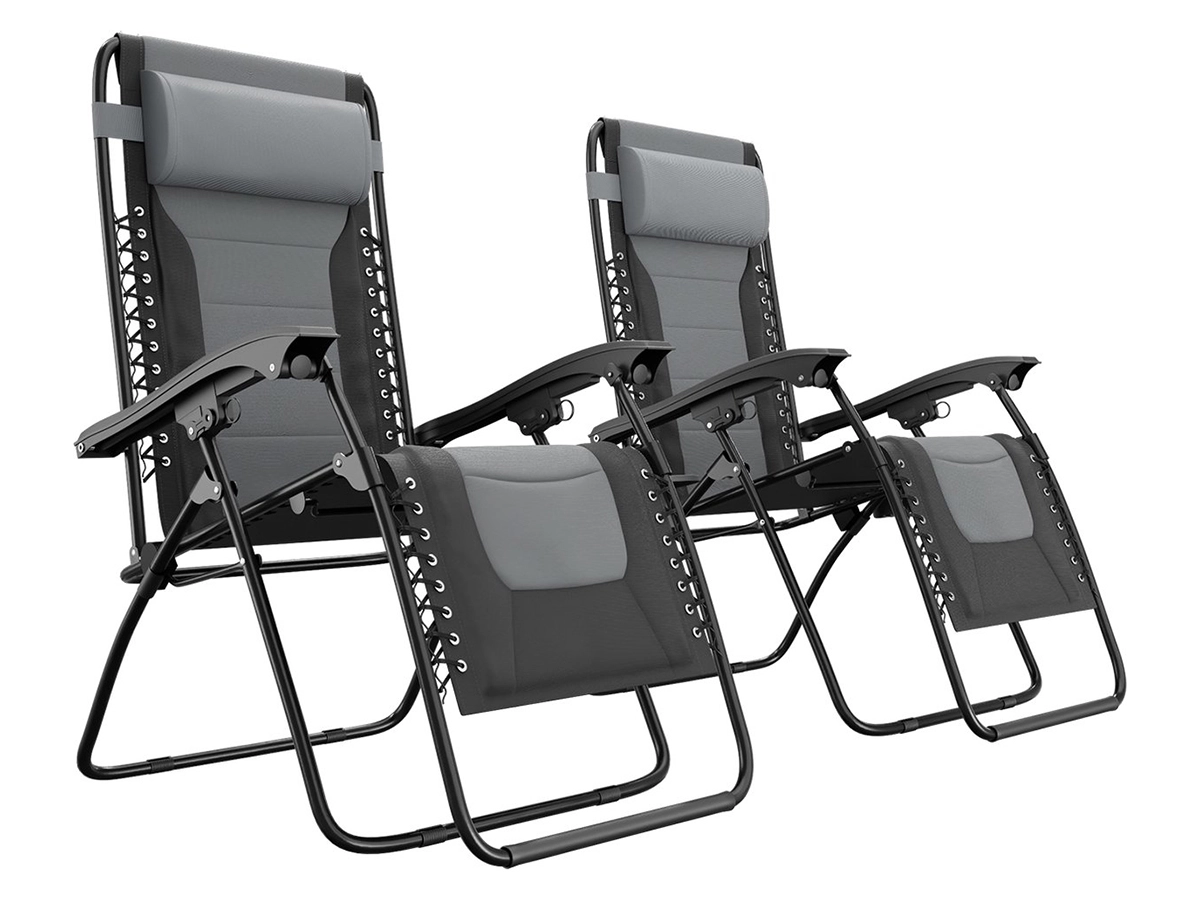 LifeGoods Comfort 2er-Set Relaxstühle - Black/Grey