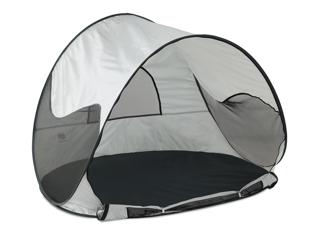 Deryan Luxus Pop Up Silber Strandzelt