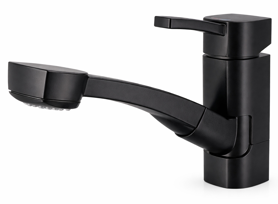 Comet Capri Piccina Mischbatterie mit ausziehbarem Duschkopf – Black