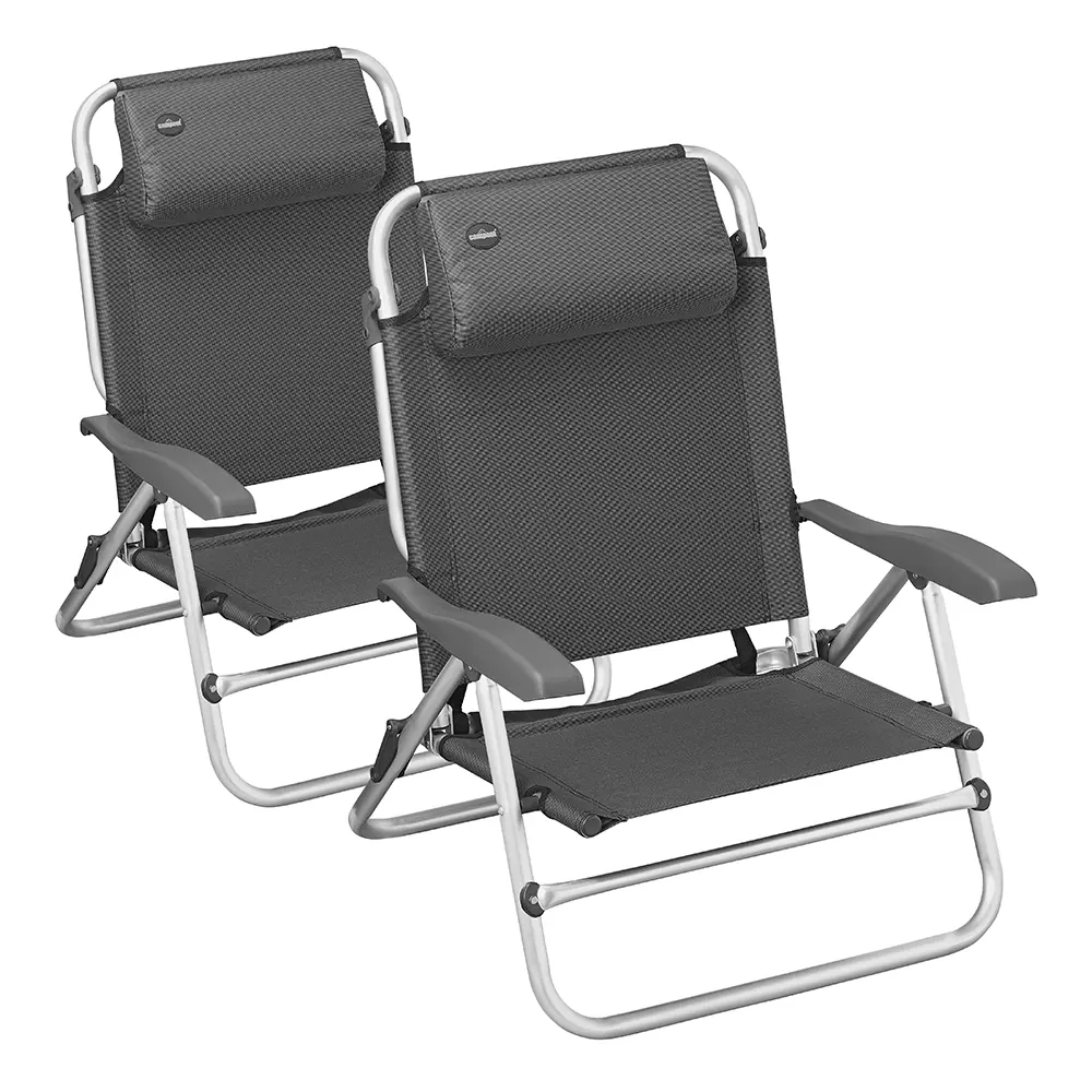Campout Comfort Beach Set von 2 Strandstuhle - Black