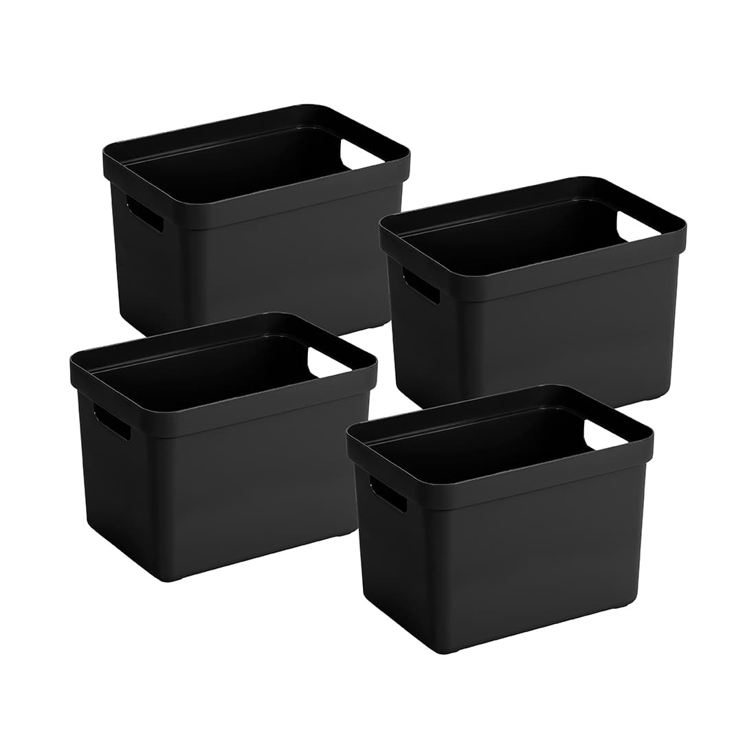 Sunware Sigma home 4er-Set 18L Aufbewahrungsbox - schwarz