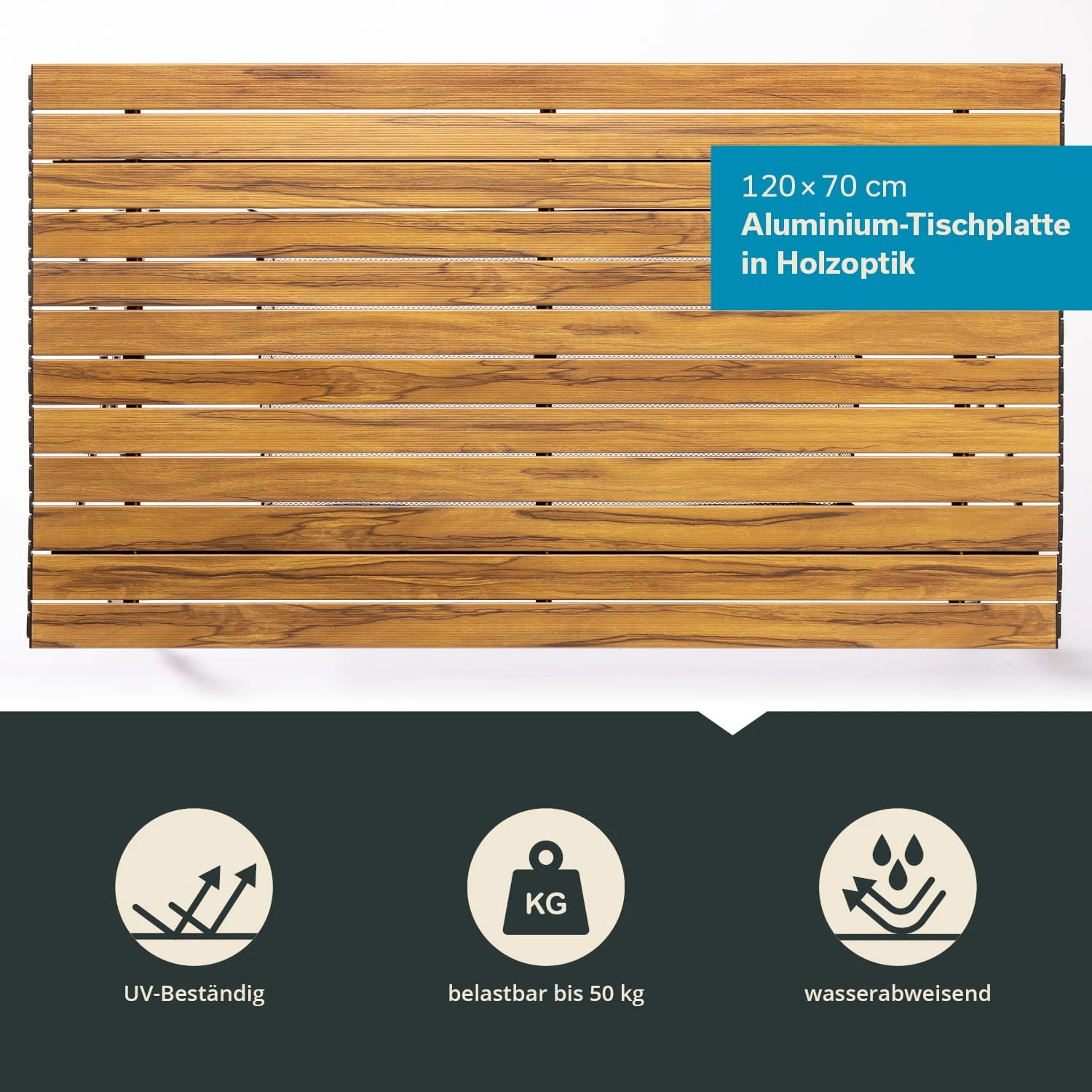 Skandika Jamsa Aluminium Holzoptik Campingtisch