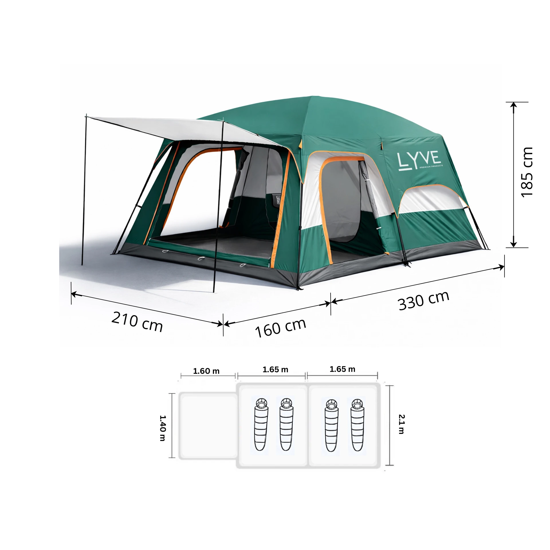 camping zelt dunkel Darwin 3 Plus Blackout homebox Größe:120x120x168 Zoll (10x10x14 Fuß) Waterproof Winter Shoes |