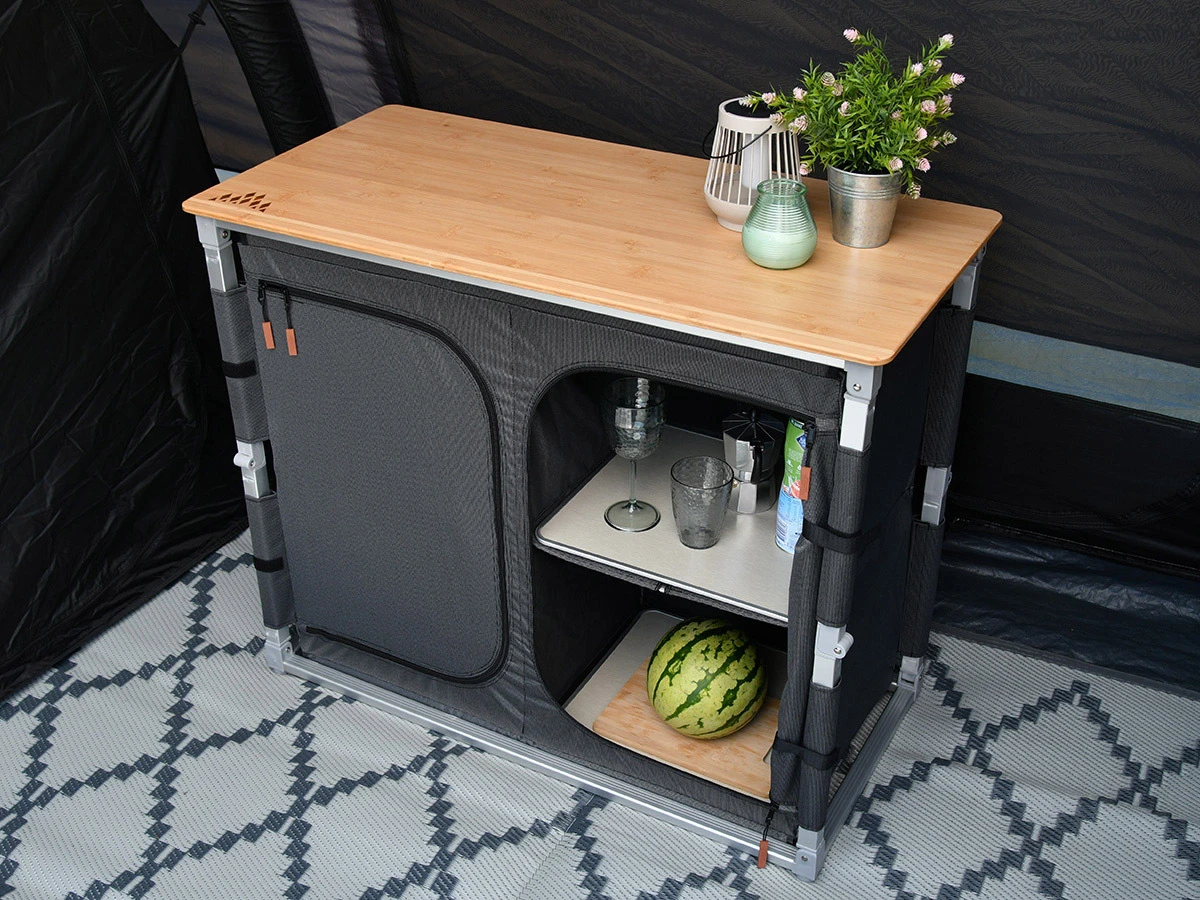 Obelink Ravenna Bamboo Quick Campingschrank - Grey - Obelink.de