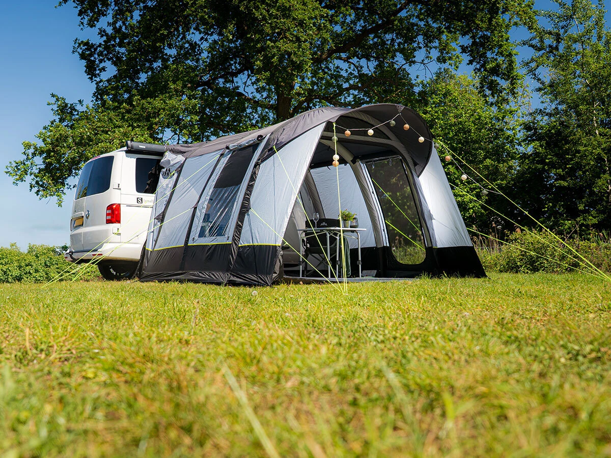 zelt haus zum aufblasen TAILI Aufblasbares Campingzelt 2/4/6/8 Personen Zelte für Camping, Big Air Zelt, einfache Einrichtung große Zelte für Camping im Freien (Grau, 8 Person) Sport & Freizeit Complete kits Pop Up Tent Quechua Color:Blau