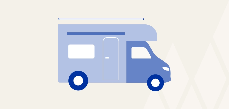 Illustration der Messung der Schiene am Wohnmobil für Markise Illustration der Messung der Schiene am Wohnmobil für Markise