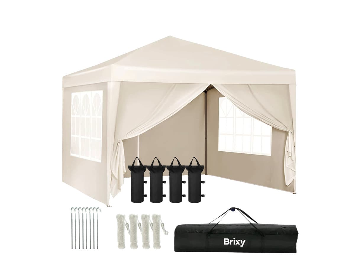 Brixy 3 x 3 Meter klappbares partyzelt mit seitenwänden - Cream