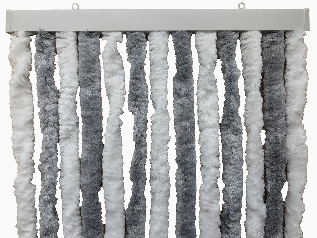 Repusel 185 x 56 cm Chenille Vorhang - White/Grey