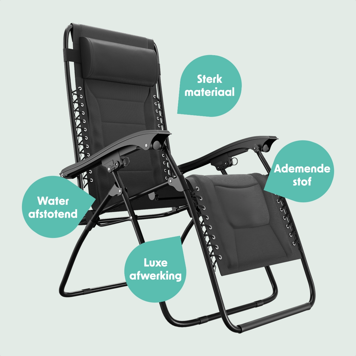 LifeGoods Comfort 2er-Set Relaxstühle - Black