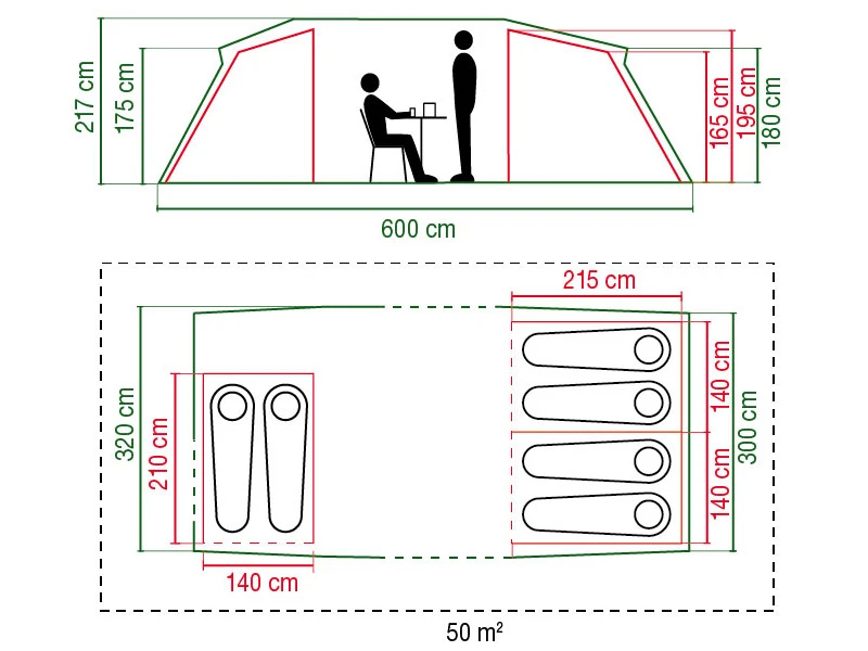 Coleman MacKenzie 6 BlackOut Vis-à-Vis Tunnelzelt