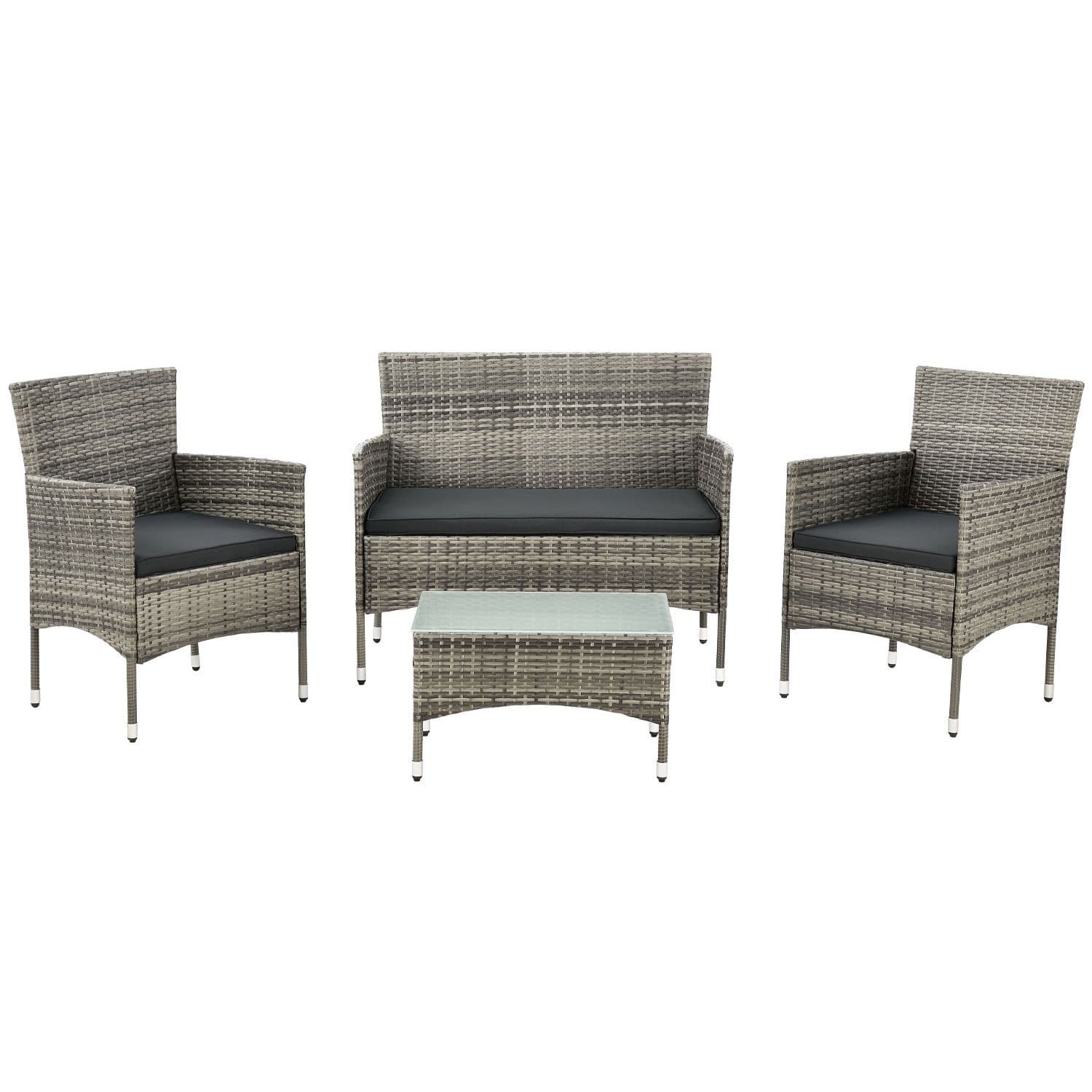 Fort Myers Polyrattan graues Lounge-set