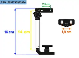 Obelink 14 cm Fensteraussteller Schraubbefestigung mit Drehknopf - Rechts