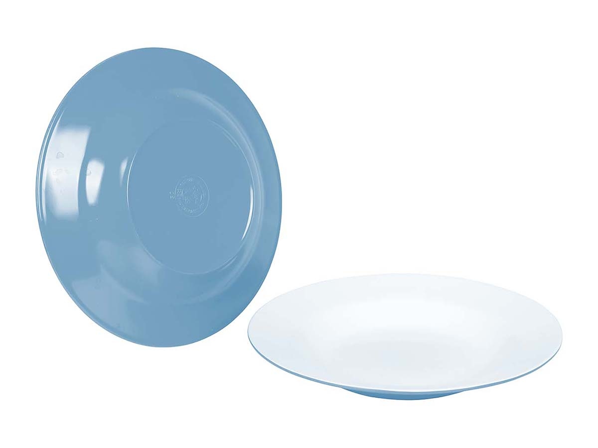 Bo-Camp Two-Tone Set von 4 Melamin tiefer Teller - Blue