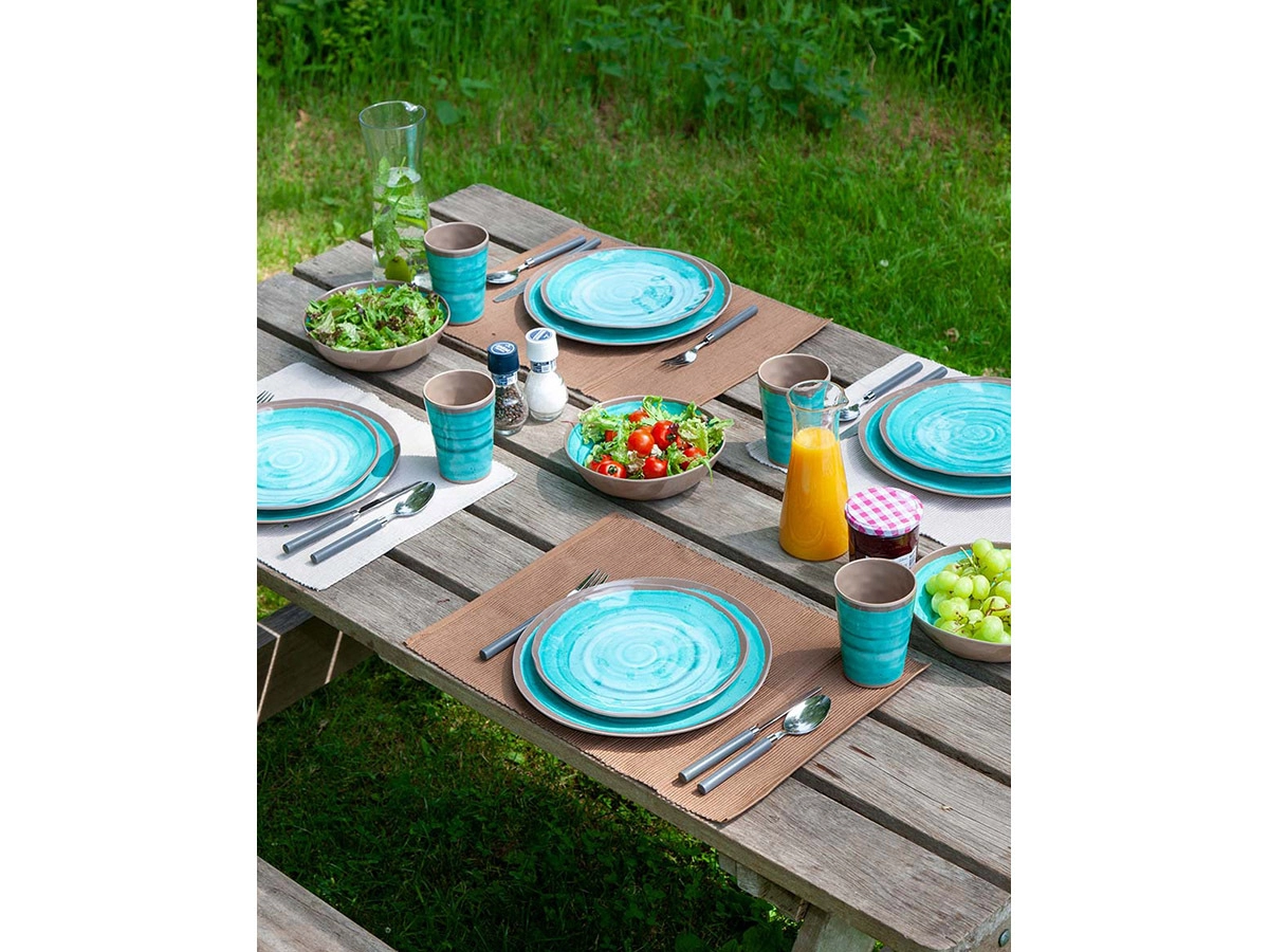 Bo-Camp Halo Aqua Geschirrset - 12-teilig