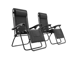 LifeGoods Comfort 2er-Set Relaxstühle - Black