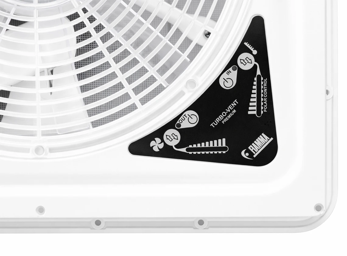 Fiamma Turbo Vent Premium 40 x 40 Dachluke mit Ventilator - white