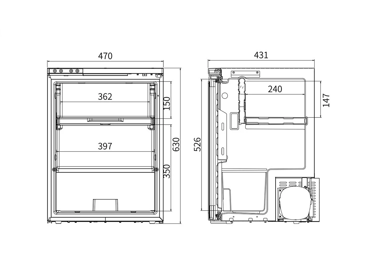 Obelink Coolfit 65 Kompressor Kühlschrank
