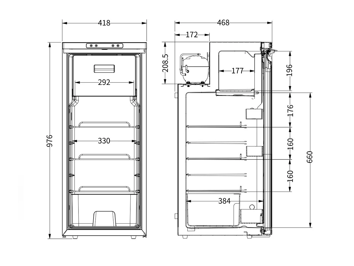 Obelink Coolfit 90 Kompressor Kühlschrank