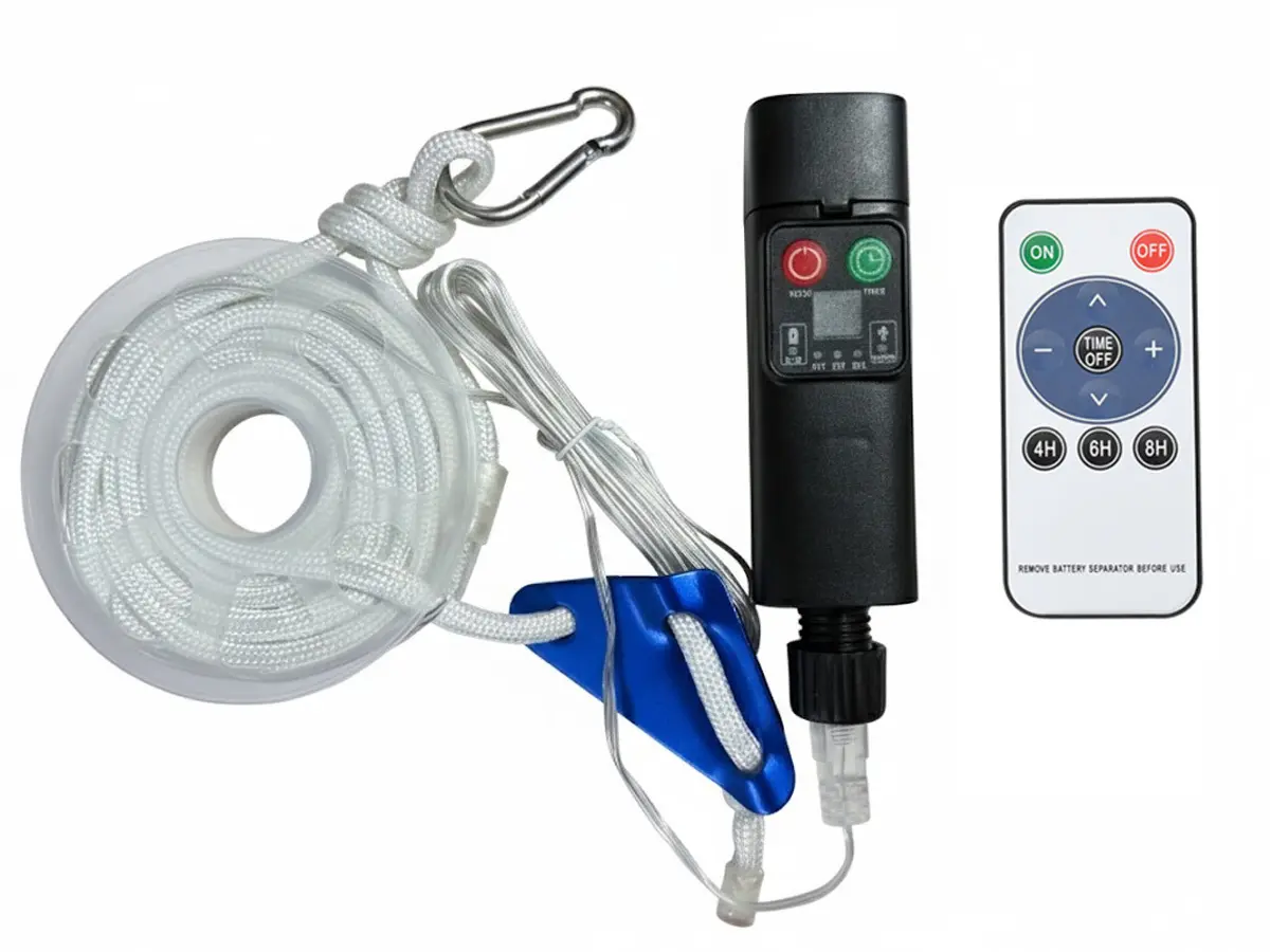 Obelink LED-Abspannleine mit Akku – Weiß