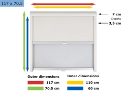 Remis Remiflair I Kombirollo cream - 117 x 70,5 cm