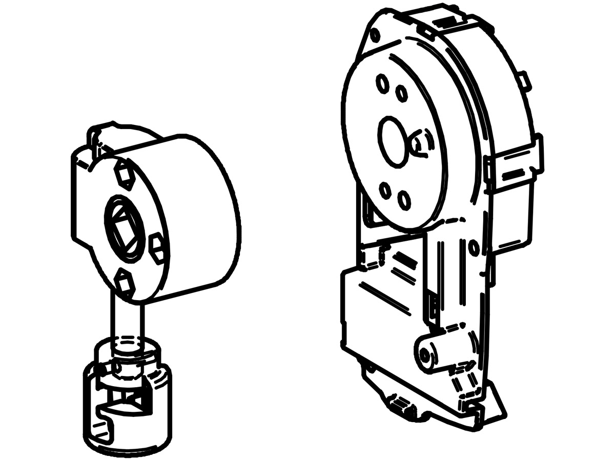 Thule Omnistor Endplatte & Kurbelwerk links 8000