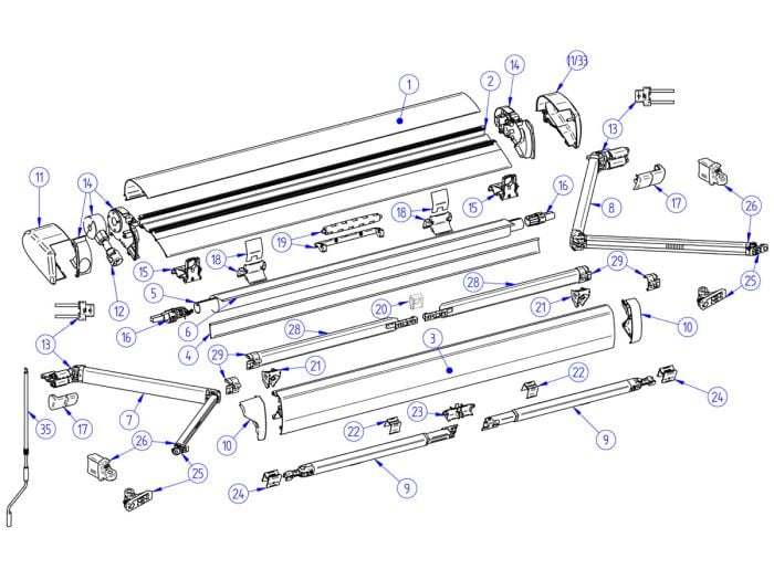 Thule Omnistor Set Endkappen Tension Arms 6300