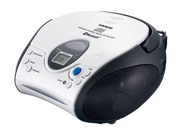 Lenco SCD-24BT WHBK Tragbarer CD-Player