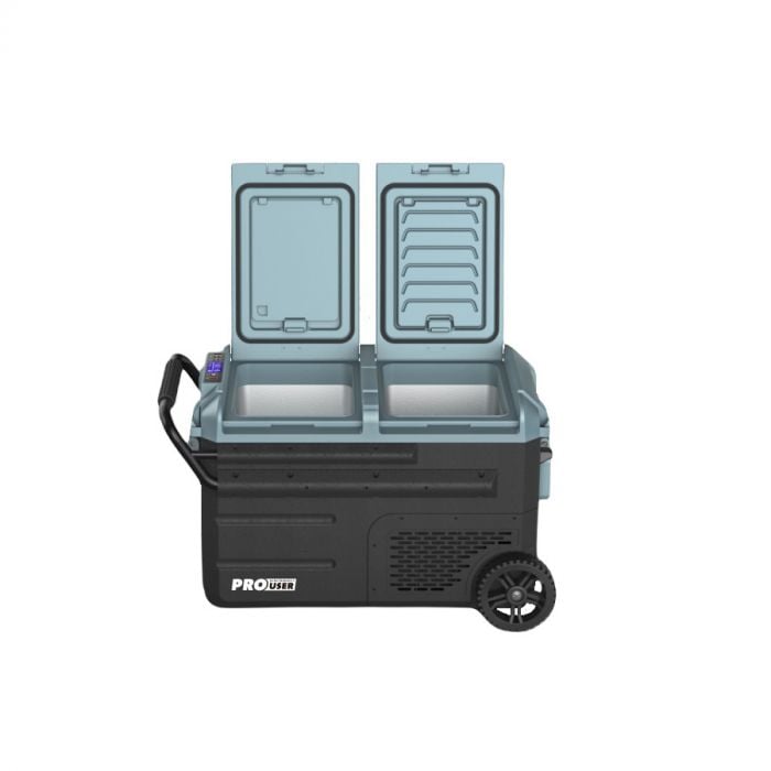 Prolenta Premium Kühlbox mit Griff und Adapter Schwarz und Grau