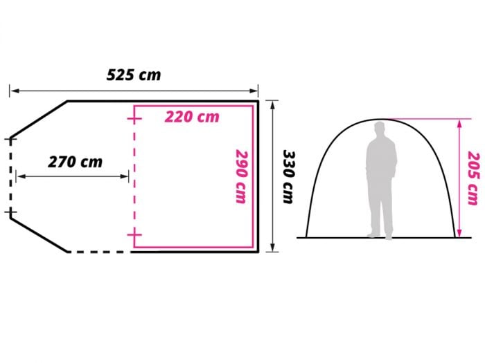 Obelink Summer 4 XL Easy Air CoolDark Tunnelzelt
