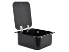 Waschbecken mit Glasplatte 352x322 - Schwarz