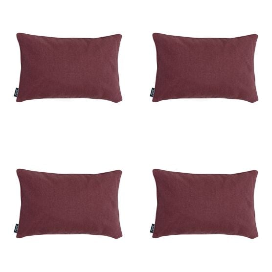 Madison Bordeaux Canvas Eco+ Dekokissen - 4er Set