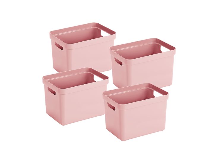 Sunware Sigma home 4er-Set 18L Aufbewahrungsbox - rosa