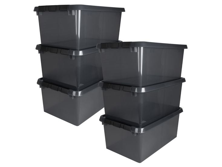 Sunware comfort Line 6er-Set 45L Aufbewahrungsbox - grau