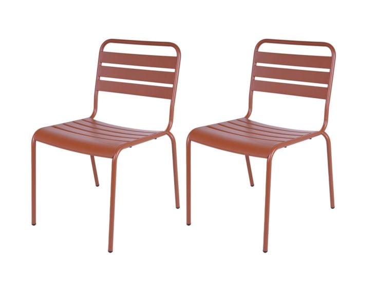 MaximaVida Max Set von 2 Metall Gartenstuhle - Brown