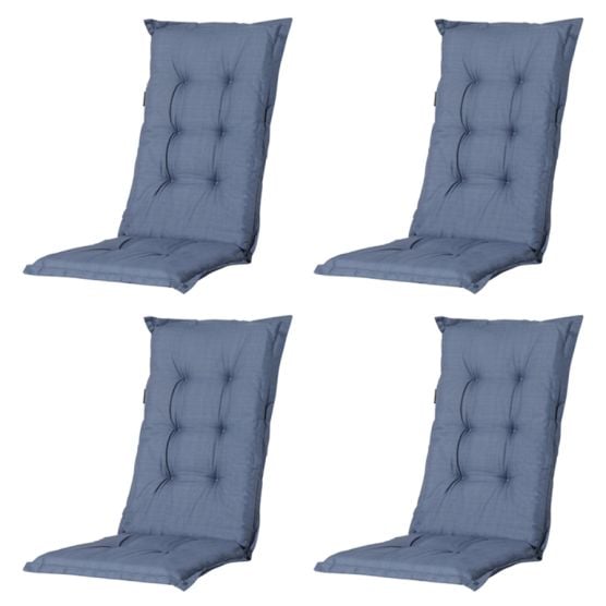 Madison Basic Kobaltfarbene Gartenstuhlkissen - 4er-Set