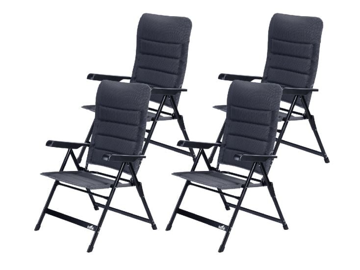 Bardi 7-Positionen Grey Luxus-Klappstuhl - Set von 4