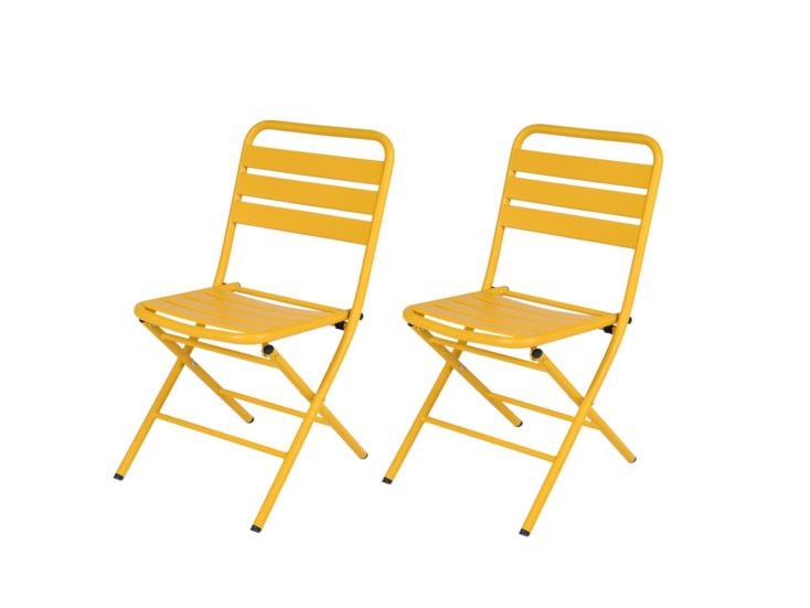 MaximaVida Max Set von 2 Klappbarer Gartenstuhl - Okergelb