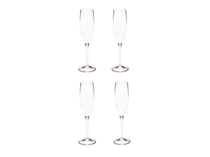 By Caryl 180 ml Set von 4 Kunsttoff Champagne Gläser