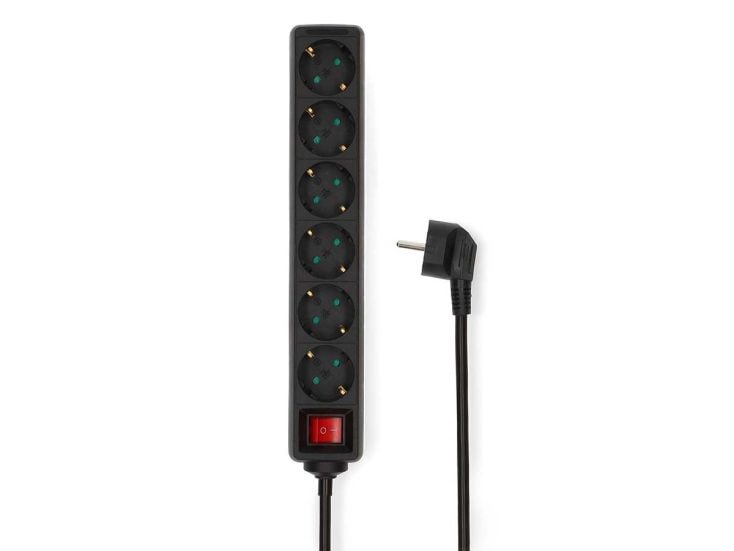 Nedis ESOC650F2BK 6-Fach Steckdosenleiste - 5 Meter