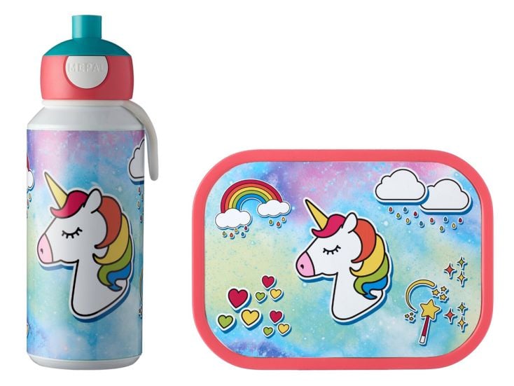 Mepal Campus Trinkflasche Pop-up mit Brotdose - Einhorn