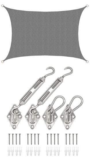 AMANKA 3 x 2 atmungsaktives UV Sonnensegel - Gray