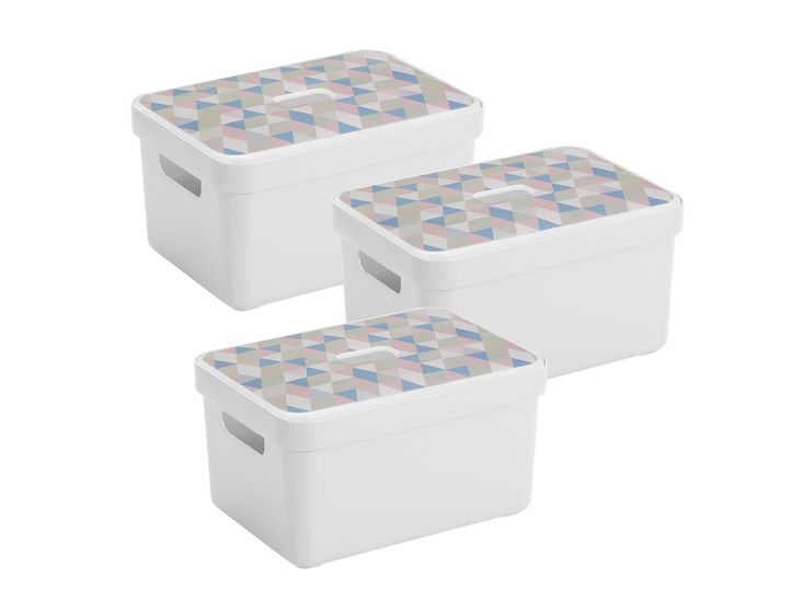 Sunware Sigma Home 13 Liter Triangel Box mit Deckel - 3 Stück