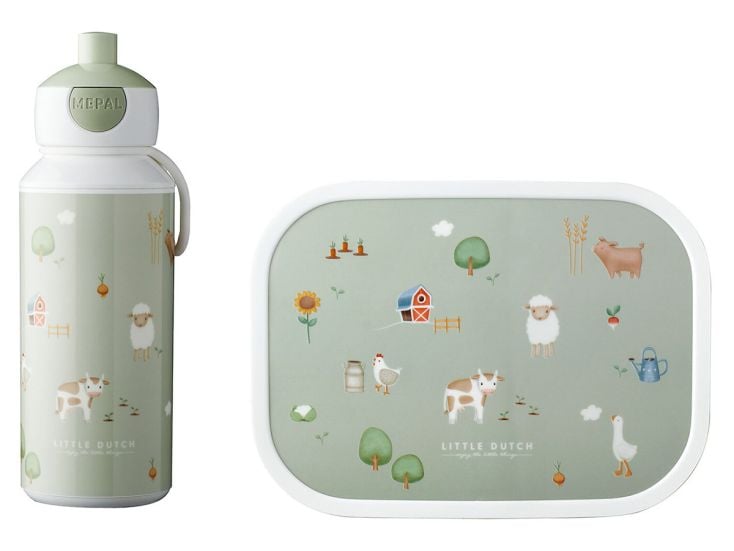 Mepal Campus Trinkflasche Pop-up mit Brotdose - Little Farm