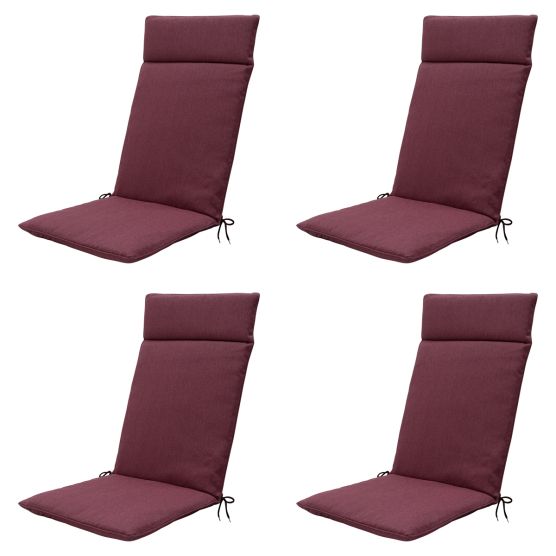 Madison Bordeaux Canvas Eco+ Gartenstuhlkissen - 4er-Set