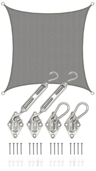 AMANKA 2 x 2 atmungsaktives UV Sonnensegel - Grey