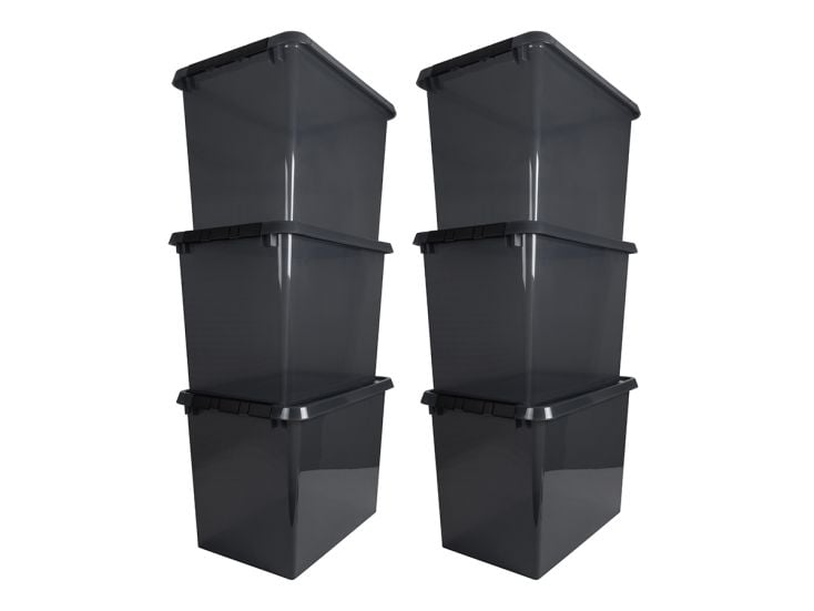 Sunware comfort Line 6er-Set 72L Aufbewahrungsbox - grau