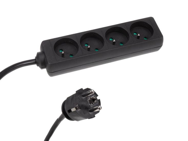 HQ-Power 4-fach Leiste mit Schrumpfschlauch - 5 Meter