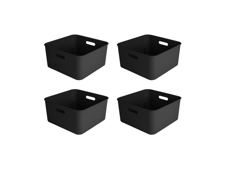 Sunware Sigma home 12,5 Liter Black cube box - Set von 4