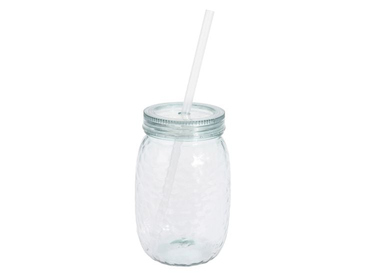 Excellent Houseware Trinkbecher mit Trinkhalm