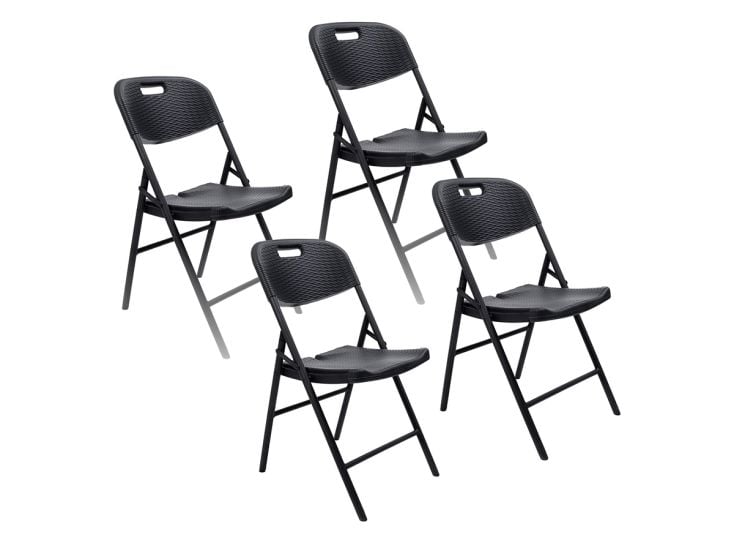 Skandika Masi Set von 4 Klappstuhle - Black